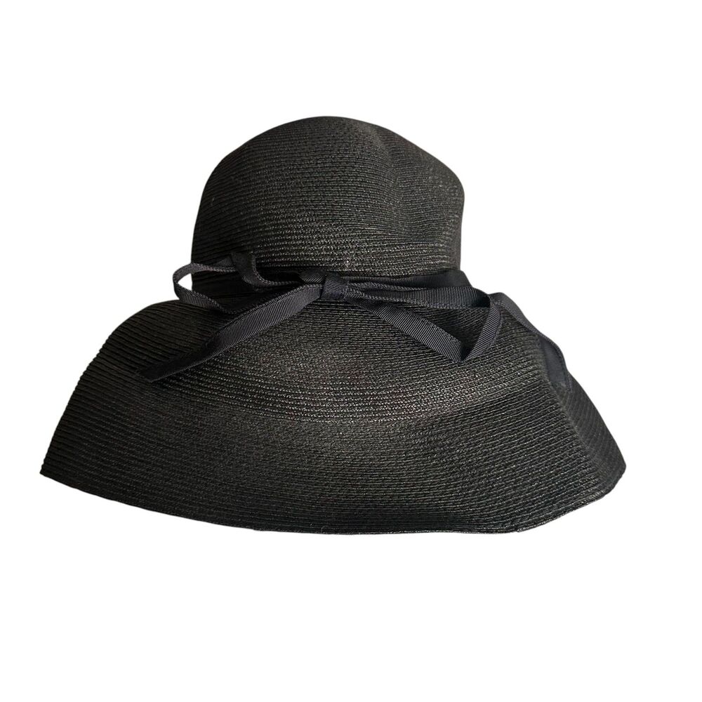 ERIC‎ JAVITS Packable Wide Brim Hat Black - Picture 1 of 4